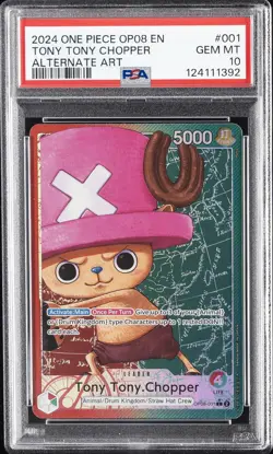 2024 ONE PIECE OP08-TWO LEGENDS ALTERNATE ART #001 TONY TONY CHOPPER PSA 10 - Image 1