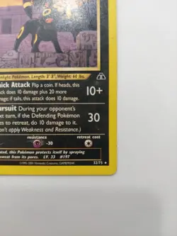 Pokemon Umbreon 32/75 Neo Discovery Rare Regular 2001 English Card - Image 4