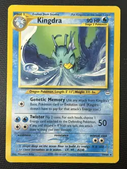 Kingdra 19/64 Neo Revelation Holo Rare Pokemon Card MP Crease - Image 1