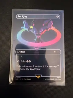 Sonic Hedgehog Sol Ring Rainbow Foil #2093 Pack Fresh Secret Lair Drop SLD MTG - Image 1