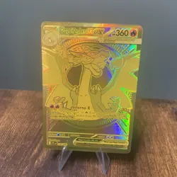 Pokemon TCG | Phantasmal Flames | Gold Mega Charizard X EX 130/094 | NM/M - Image 1