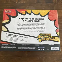 Pokemon Ascended Heroes Mega Emboar EX Box Sealed New (Small Tear) - Image 2
