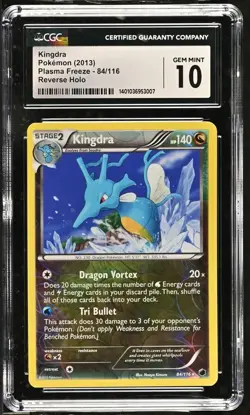 Pokemon Kingdra 84/116 Reverse Holo Plasma Freeze - CGC 10 - Image 1