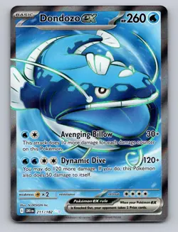 Dondozo ex 211/182 Ultra Rare Destined Rivals Pokemon Near Mint - Image 1