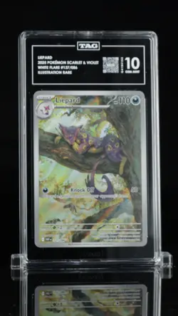 Liepard 2025 Pokemon Scarlet & Violet White Flare 137/086 TAG 10 GEM MINT - Image 1