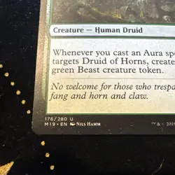 Magic the Gathering MTG Druid of Horns (176) Core Set 2019 LP - Image 2