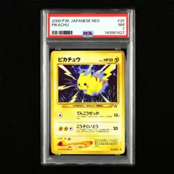 PSA 7 NM 2000 Pokemon NEO JPN Pikachu #25 - Image 1
