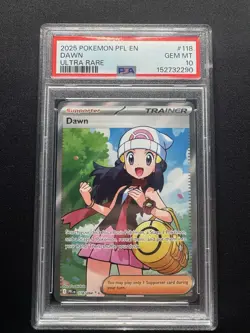 2025 POKEMON PFL EN-PHANTASMAL FLAMES ULTRA RARE #118 DAWN PSA 10 GEM MINT 10 - Image 1