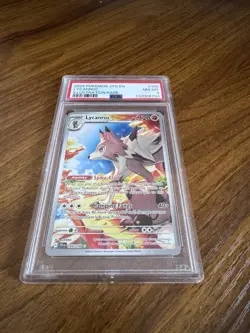 Pokemon Lycanroc Illustration Rare Holo 166 2025 Journey Together PSA 8 NM-MT - Image 1