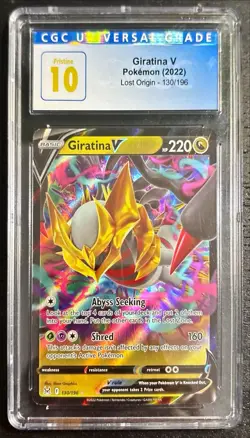 2022 Pokemon SWSH Lost Origin Giratina V Holo 130/196 CGC Pristine 10 Blue Label - Image 1