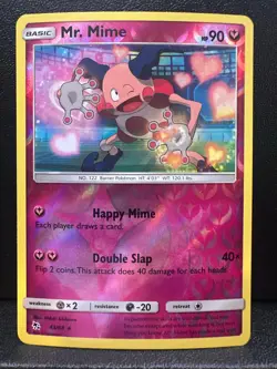 Mr. Mime 43/68 Hidden Fates Pokemon Reverse Holo Near Mint - Image 1