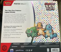 New! Sealed 11” X 10” Box POKEMON 151 Poster Collection W 3 Packs, Holos + 🔥 - Image 3