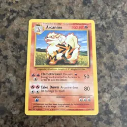 Arcanine 23/102 Pokemon TCG Base Set 1999 - Uncommon - Vintage NM - Image 1