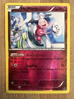 Mr. Mime - 97/162 - Rare, English Pokemon BREAKThrough Reverse Holo DAMAGED - Image 1
