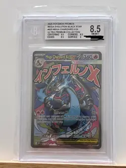 Pokemon Phantasmal Flames #023 Mega Charizard X Ex Black Star Promos BECKETT 8,5 - Image 1