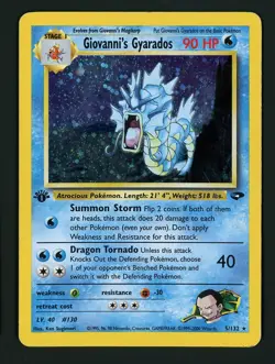 Giovanni's Gyarados 5/132 - HP 1st Edition Holo - Gym Challenge - Pokemon 2000 - Image 1
