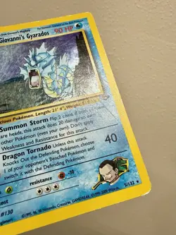 Giovanni's Gyarados 5/132 - HP 1st Edition Holo - Gym Challenge - Pokemon 2000 - Image 3