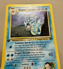 Giovanni's Gyarados 5/132 - HP 1st Edition Holo - Gym Challenge - Pokemon 2000 - Image 4