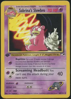 Pokemon 1st Edition Sabrina's Slowbro 60/132 Gym Heroes - Near Mint - Image 1