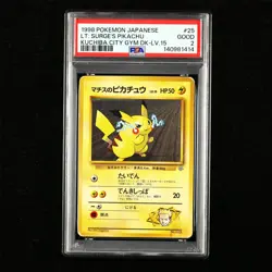PSA 2 GOOD 1998 Pokemon GYM JPN Lt. Surge's Pikachu #25 - Image 1