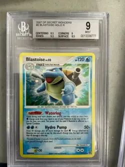TCG 2007 Pokemon Secret Wonders DP #2 Blastoise Holo BGS 9 - Image 1