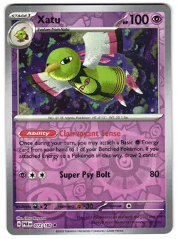 Xatu 072/182 Reverse Holo SV04: Paradox Rift Pokemon TCG - Image 1