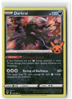 Darkrai 105/189 Holo Trick or Trade BOOster Holo Pokemon Promo Holo Near Mint - Image 1