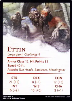 ADVENTURES IN THE FORGOTTEN REALMS..ETTIN..ART SERIES..MTG..NRMT NP..EN - Image 2