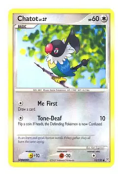Chatot - 74/130 - Common PL/MP, English Pokemon Diamond and Pearl - Image 1