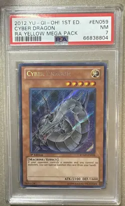 PSA 7 NEARMINT: 2012 YU-GI-OH! RA YELLOW MEGA PACK #EN059 CYBER DRAGON RA YELLOW - Image 1