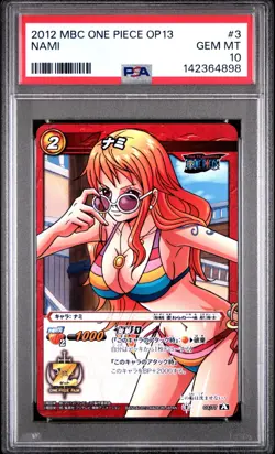 PSA10 2012 MIRACLE BATTLE CARDDASS ONE PIECE OP13 #3 NAMI - Image 1