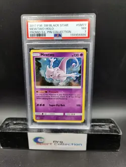 2017 POKEMON SM MEWTWO HOLO BLACK STAR PROMO #SM77 S.L. PIN COLLECTION PSA 7 - Image 1