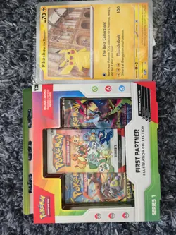 Pokemon: First Partner Illustration Collection Series 1 + sealed pikachu promo - Image 1