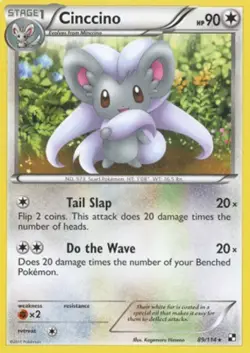Cinccino - 89/114 - Rare PL/MP, English Pokemon Black and White - Image 1