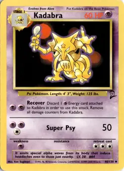 Kadabra 046/130 Base Set 2 Pokemon Card TCG - Image 1