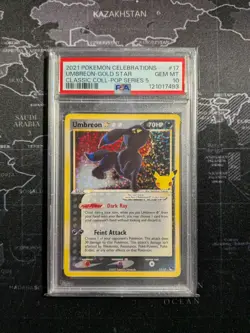 Pokemon Celebrations Umbreon Gold Star Holo Card 17/17 PSA 10 - Image 1