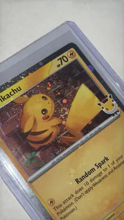 FULL WHOLE SWIRL 🌀💫 NM Pikachu 051/162 30th Anniversary Stamped Pokemon Card - Image 2