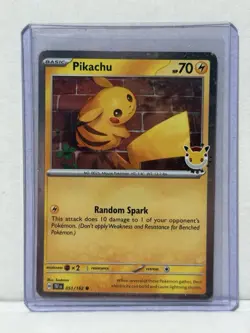 FULL WHOLE SWIRL 🌀💫 NM Pikachu 051/162 30th Anniversary Stamped Pokemon Card - Image 4
