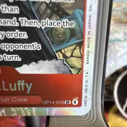 Bandai Monkey.D.Luffy OP14-013 Super Rare SR One Piece Card Game English - Image 4