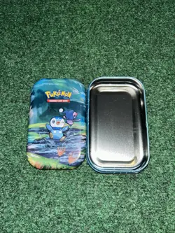 Pokemon TCG Tin Piplup & Mime Jr. Blue 2022 Trading Card Game Empty - Image 1