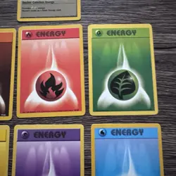 Lot of All 7 vintage Pokemon Base Set Energy Cards LP Double Colorless 96-102 - Image 5
