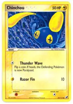Chinchou - 52/115 - Common PL/MP, English Pokemon EX Unseen Forces - Image 1