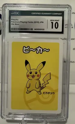 Pikachu 2019 Pokemon Card JPN Old Maid CGC Gem Mint 10 Graded - Image 1
