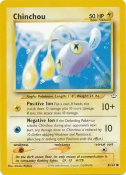 Chinchou - 42/64 - Common - Unlimited Edition DMG, English Pokemon Neo Revelatio - Image 1
