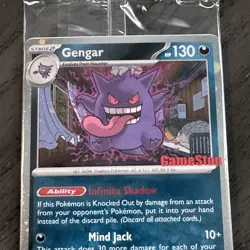 Pokemon GENGAR Promo Holo Card GameStop Exclusive w/ DOUBLE SWIRL 🌀🌀 Sealed - Image 4