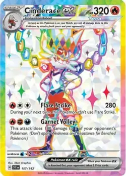 Cinderace ex - 157/142 - Full Art Ultra Rare NM, English Pokemon Stellar Crown - Image 1