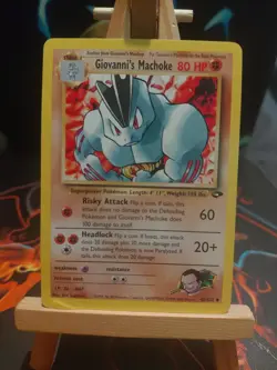 Pokemon Card - Giovanni's Machoke 42/132 - Gym Challenge WOTC MP Rare - Image 1