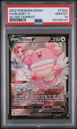 2022 Pokemon SWSH Silver Tempest Blissey V Trainer Gallery Holo TG22/TG30 PSA 10 - Image 1