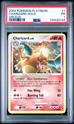 2009 POKEMON PLATINUM ARCEUS #1 CHARIZARD-HOLO PSA 1 - Image 1