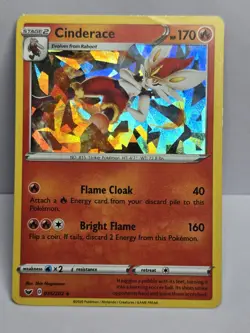Pokemon TCG Cinderace 36/202 Rare Cracked Ice Holo - Image 1